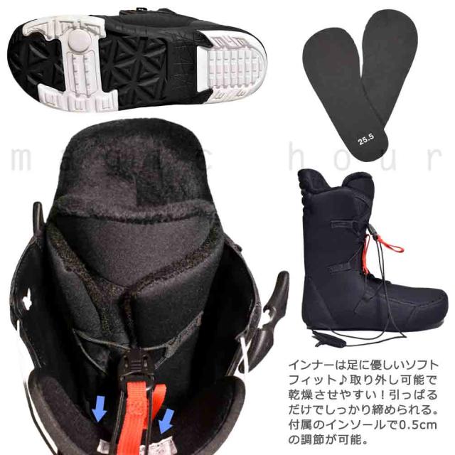 スノーボード ブーツ メンズ レディース M3 ミレニアムスリー COMMAND クイックレース 22-23 ソフトフレックス 大きいサイズ 22.5cm - 29cm 黒 ブラック デニム