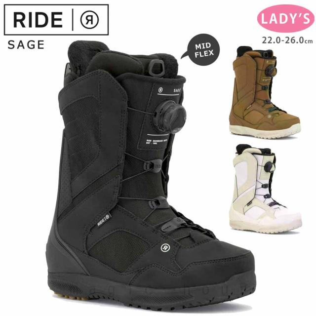 スノーボード ブーツ BOA レディース RIDE ライド SAGE ダイヤル ダイアル式 25-26 2026モデル ブランド 初心者 お洒落 大きいサイズ 22cm - 26.0cm 黒 白 茶色