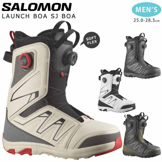 スノーボード ブーツ BOA メンズ サロモン SALOMON LAUNCH BOA SJ デュアルボア ブランド ダイアル式 25-26 ソフトフレックス 25cm - 28.5cm 男性 黒 カーキ 白