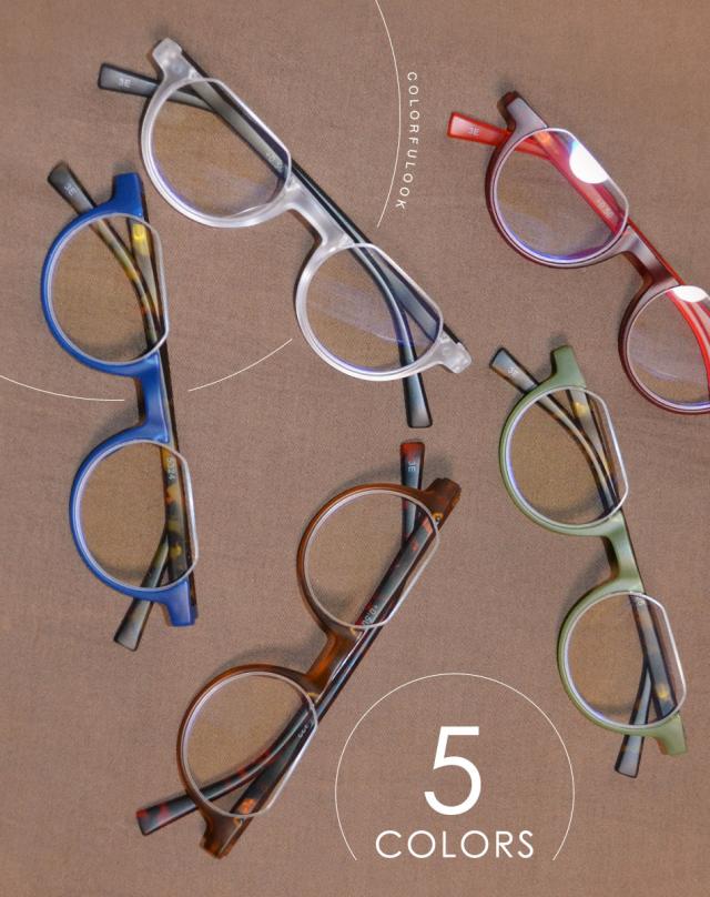 送料無料 老眼鏡 カラフルック ハーフリムタイプ 男性用 女性用 シニアグラス リーディンググラス メンズ レディース 全5色 バネ蝶番