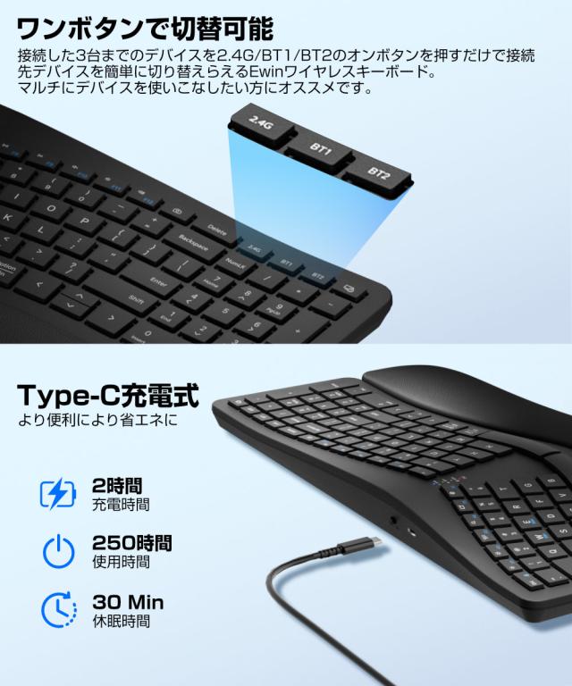 キーボード 2.4G+Bluetooth両対応