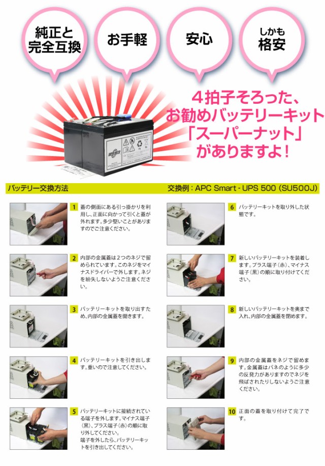 RBC5J-S □□RBC5Jに互換□□スーパーナットSmart UPS700(SU700J)用