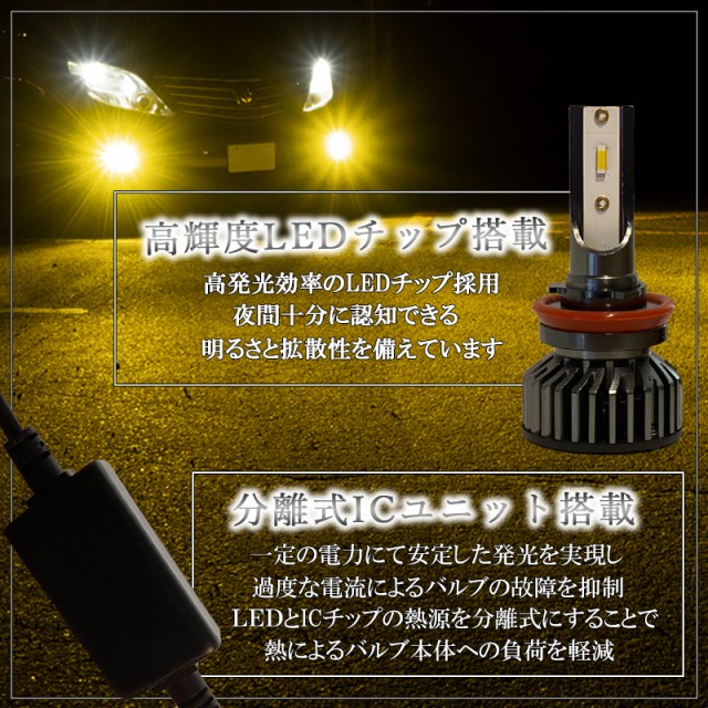 エルグランド E51 前期 80W LEDバルブ プロジェクター H11 黄