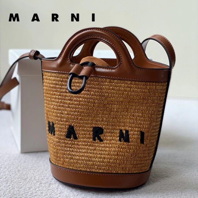 MARNI マルニ marni バケットバッグ トートバッグ 送料無料 2023夏新作 ショルダーバッグ バッグ 肩掛け 2way ロゴ シンプル  カジュアル