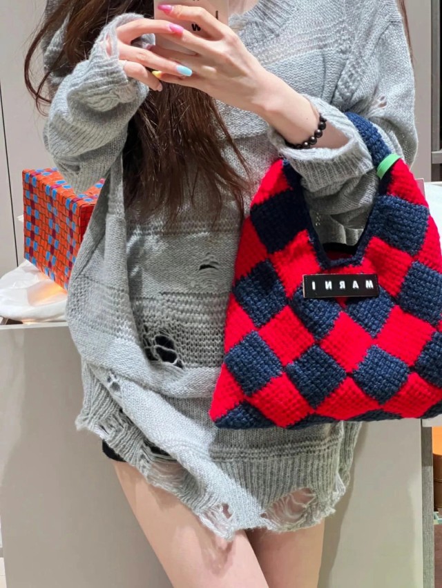 MARNI MARKET DIAMONDマルニ ダイヤモンドバッグ ニット - www