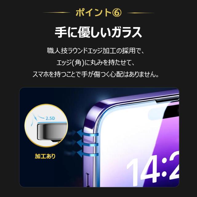 iPhone 12 mini 黒縁 保護フィルム