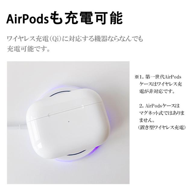 15W Magsafe ワイヤレス充電器 急速充電対応 iPhone充電器 ケース対応 LEDライト搭載 マグネット吸着 薄型 軽量デザイン 安全充電 過熱保護 過電圧保護 スリム設計 持ち運び便利