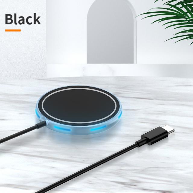 Magsafe ワイヤレス充電器 15W 急速充電 iPhone対応 ケース対応 LEDライト搭載 薄型 軽量デザイン マグネット吸着 安全充電 過熱保護 過電圧保護 持ち運び便利