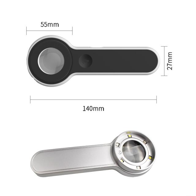 ルーペ 調査用 硬貨確認 UVランプ 骨董品鑑定用 蛍光剤チェック 紙幣偽造対応 USB充電口