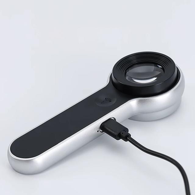 ルーペ LED明るい 紙幣偽造確認 宝石チェック用 Type-C対応 高輝度ライト 携帯便利 高透明度