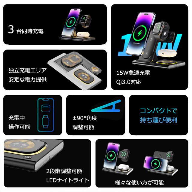 ワイヤレス充電器 15W 急速充電