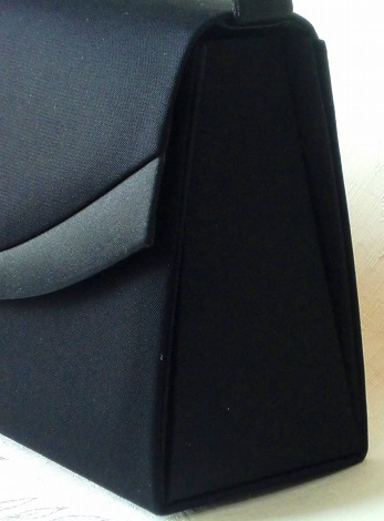 日本製　サテン切り替え　フォーマルバッグ