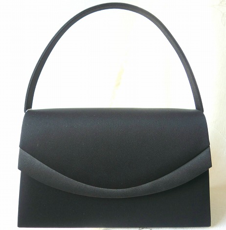 日本製　サテン切り替え　フォーマルバッグ