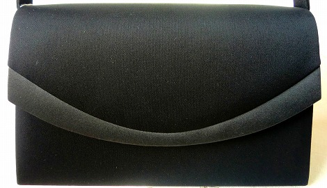 日本製　サテン切り替え　フォーマルバッグ