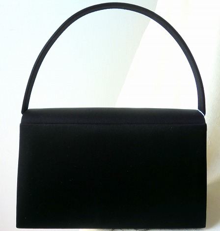 日本製　サテン切り替え　フォーマルバッグ