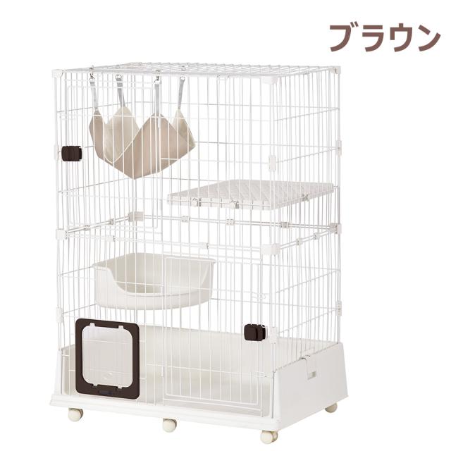 猫 ケージ キャットケージ2段おしゃれ多段留守番保護 脱走防止【グレー】【M】 猫 ケージ 猫ゲージ キャットケージ 2段 キャスター付き 1段2段