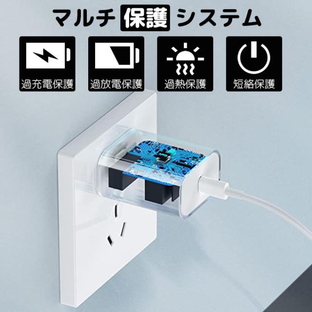iPhone充電セット Magsafe充電器+ 20W PD USB-C電源アダプター 2