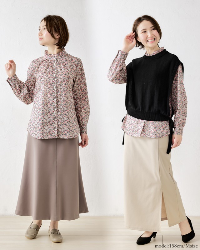 リバティ LIBERTY フリルシャツ フリルブラウス フリル襟