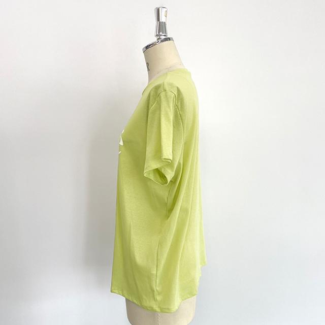 コットン100% ロゴ入りTシャツ グリーン