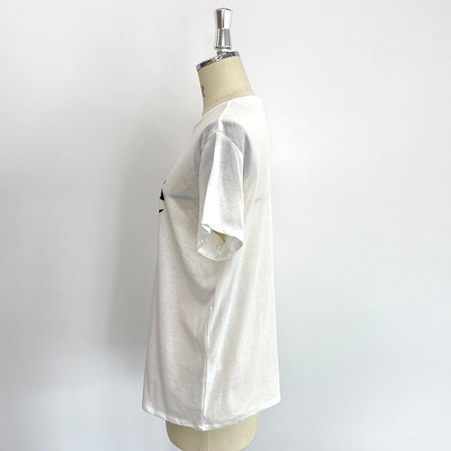 コットン100% ロゴ入りTシャツ オフホワイト