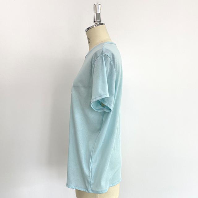 コットン100% ロゴ入りTシャツ ライトブルー