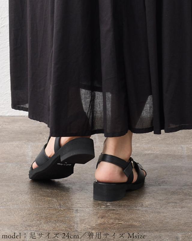 [日本製] レザー 本革 レザーグルカサンダル スクエア レザーサンダル グルカサンダル サンダル ソフトレザー ヒール 3.5cm 履きやすい らくちん 靴 くつ 柔らかい 軽量 外反母趾 フォーマル シンプル レディース ファッション recipe レシピ ブラック シルバー RP-518