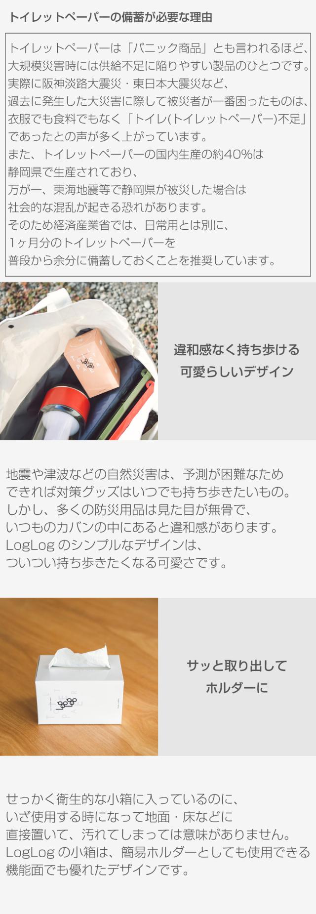 10年保証LogLog 備蓄用トイレットペーパー 長尺70m巻 50個セット/個包装 アルミ蒸着真空パック