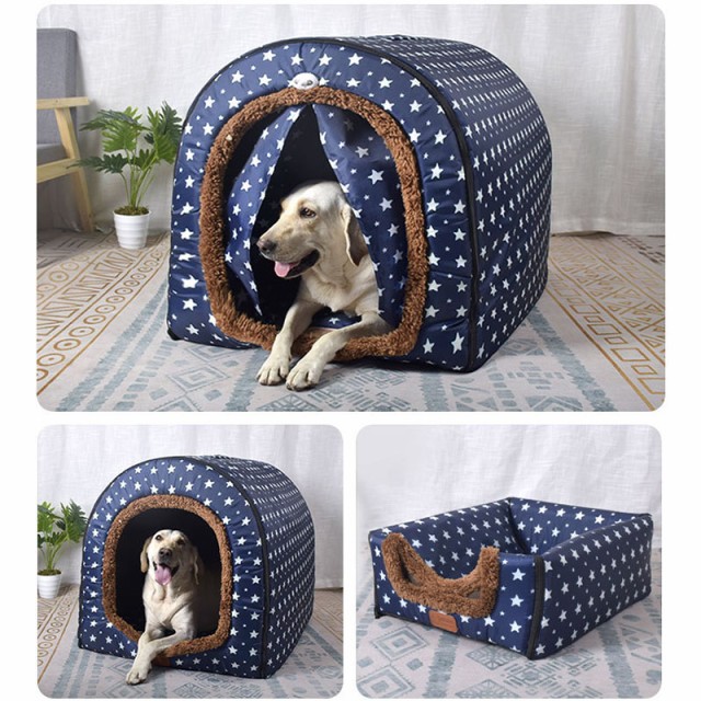 ペットベッド 犬 猫 ベッド 2WAY ドーム型 ペットハウス 秋冬 犬小屋