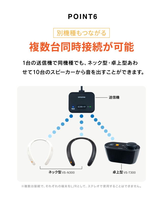 お手元スピーカー テレビ用 ワイヤレス 快テレ君 軽量 VS-T300 オトモア 快テレ君、お手元テレビスピーカー VS-T300 - オトモア（株