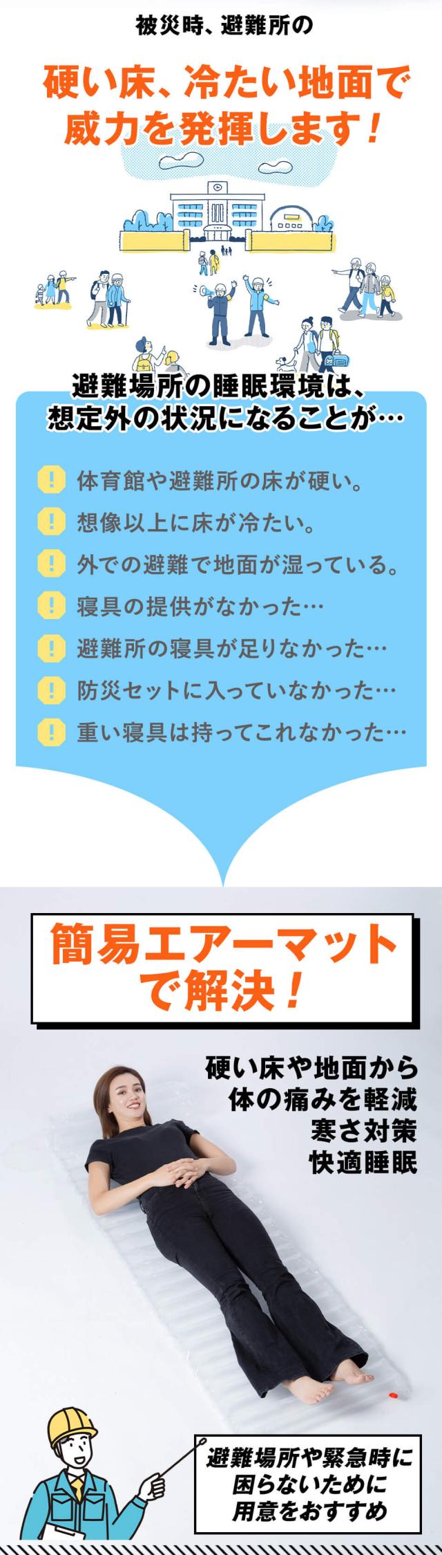 防災用 簡易エアーマット 4人分 防災グッズ 防災セットの必需品