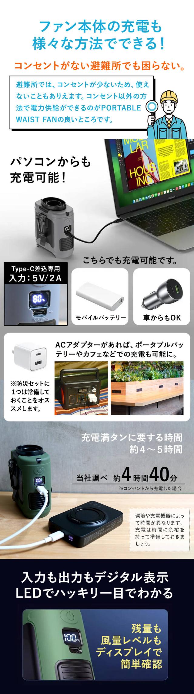 ジェットファン ベルトファン腰掛け 扇風機 コードレス 防災グッズ