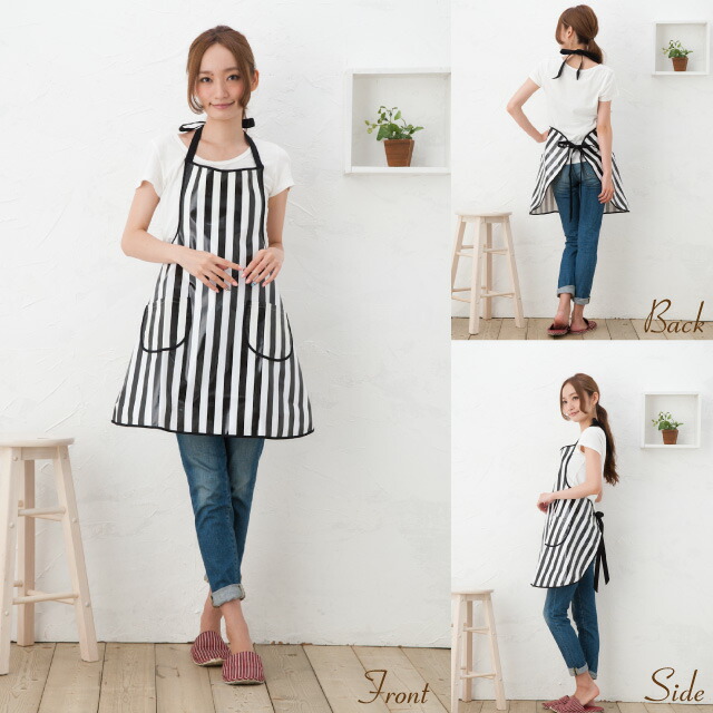 オイルクロスボーダーエプロン