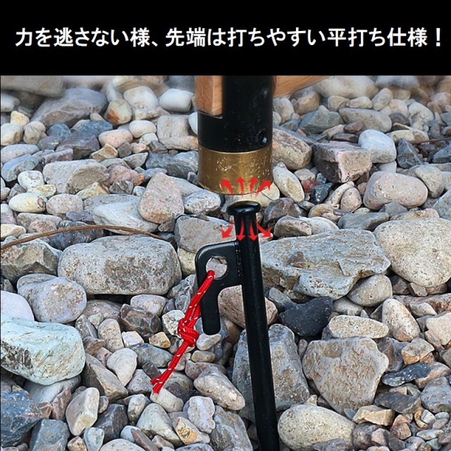 HIKEMAN 20cm ペグ セット 硬い土 砂地 草地用 タープペグ φ10mm