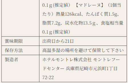 成分表"