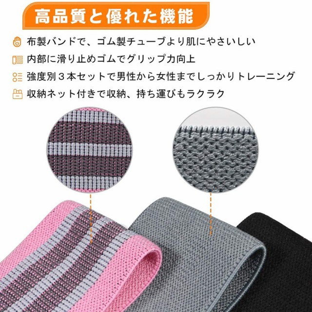 エクササイズバンド 強度別3本セット 2Type トレーニングチューブ