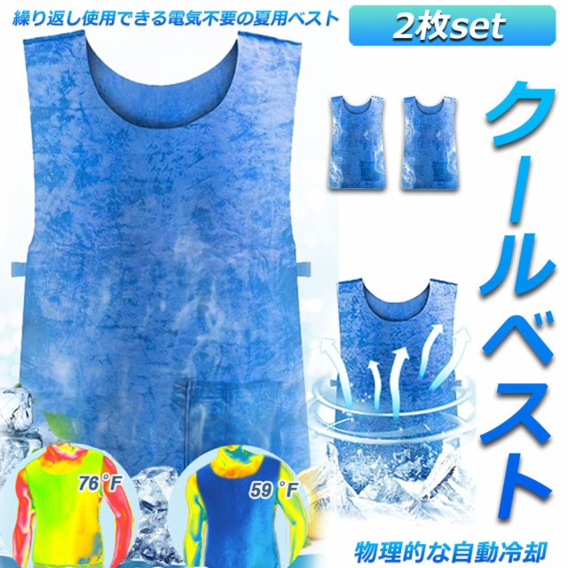 冷却ベスト 2枚セット 水冷 クールベスト 冷感ベスト 空調服 物理冷却