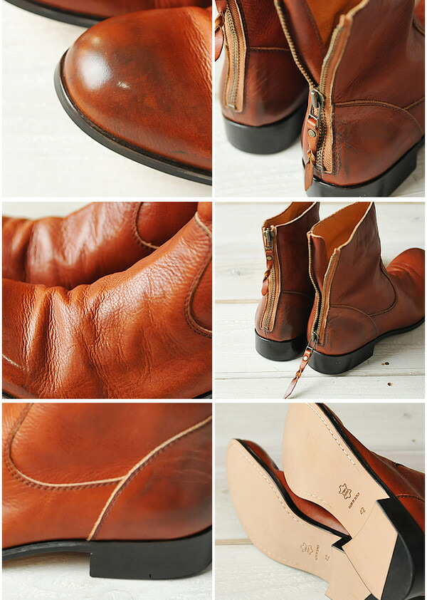 【サイズ交換初回片道送料無料】【人気第5位】パドローネ PADRONE パドロネ プレーントゥブーツ（バックジップ）"EDWARD" PADRONE BACK ZIP PU7885-1101-11C 革靴 レザーブーツ 日本製