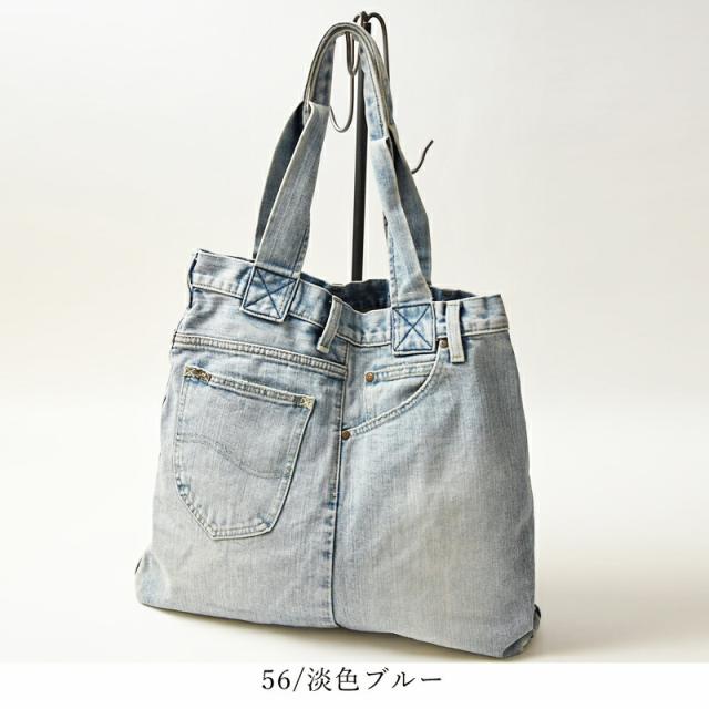 TOMO♡大きめデニムリメイクバッグ（LL）No.740☆トートバッグ Lee リー リメイク トートバッグ ライダース トート レディース