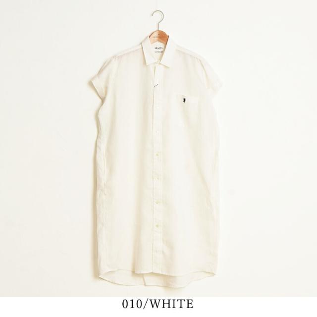 Gymphlex ジムフレックス リネン ドレスシャツ シャツワンピース 半袖 レディース 麻 J-1098SLS Gymphlex ジムフレックス リネン ドレスシャツ シャツワンピース 半袖