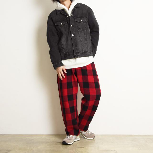 Lee リー Fleeasy フリージー イージーパンツ チェック フリーサイズ ゆったり レディース メンズ ストレッチ ウエストゴム LM5806 Lee リー Fleeasy フリージー イージーパンツ チェック フリーサイズ