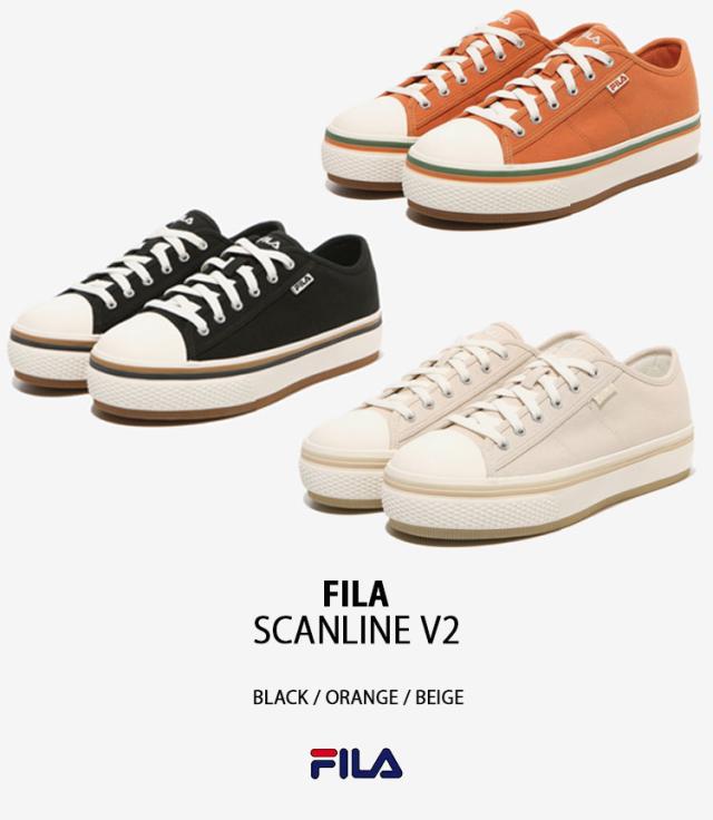 FILA フィラ スニーカー SCANLINE V2 1XM01937E_001/247/920 BLACK ORANGE BEIGE スキャンライン V2 ブラック オレンジ ベージュ メンズ レディース 男性用 女性用