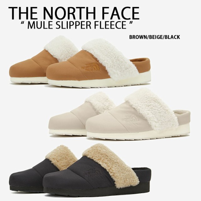 THE NORTH FACE ノースフェイス ミュール ボアサンダル MULE SLIPPER FLEECE BLACK BEIGE