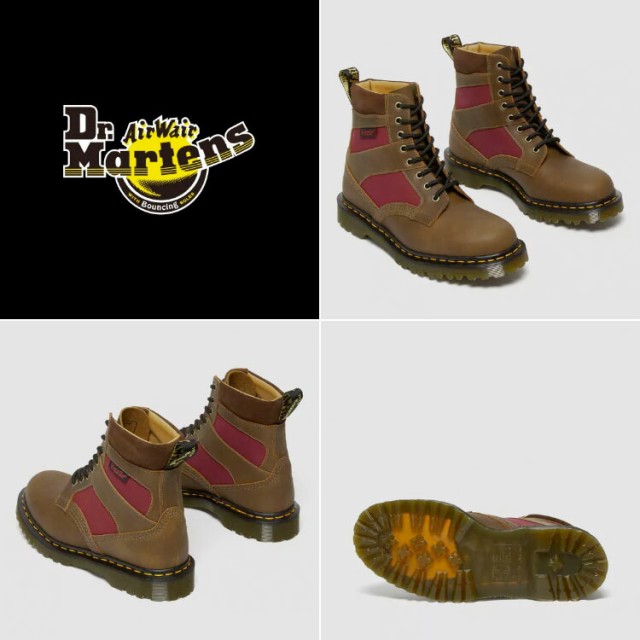 Dr.Martens ドクターマーチン 8ホール ブーツ 1460 MADE IN ENGLAND PADDED PANEL LACE UP  BOOTS 27775203 BROWN RED マウンテンブーツ