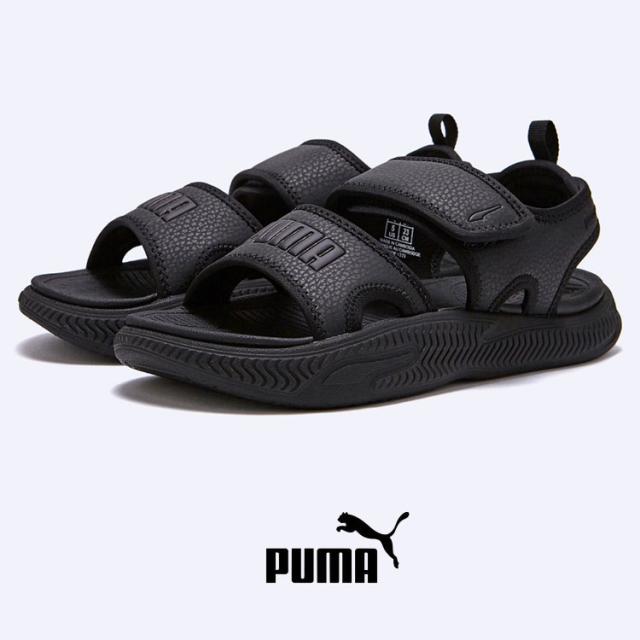 PUMA★SOFTRIDE PRO SANDAL★ベルクロ★兼用★BLACK Puma Men Soft-ride Pro Slide 24 V Slipper Run Black Shoes