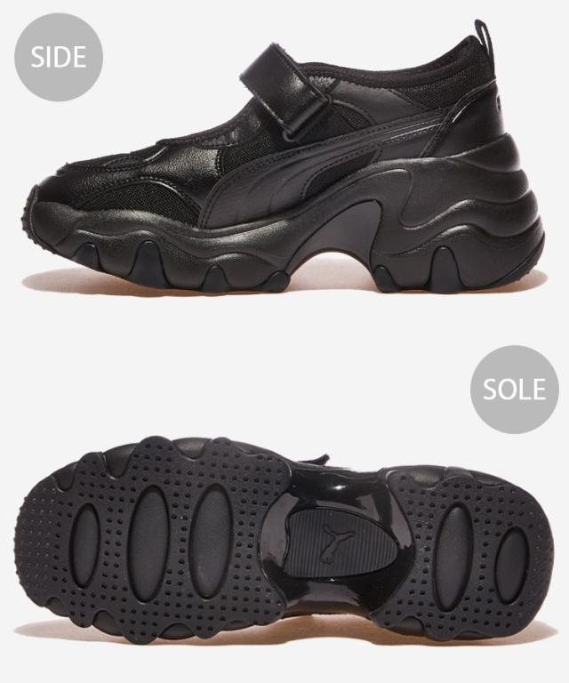 PUMA プーマ サンダル PULSAR WEDGE WNS SANDAL BLACK SILVER 398677