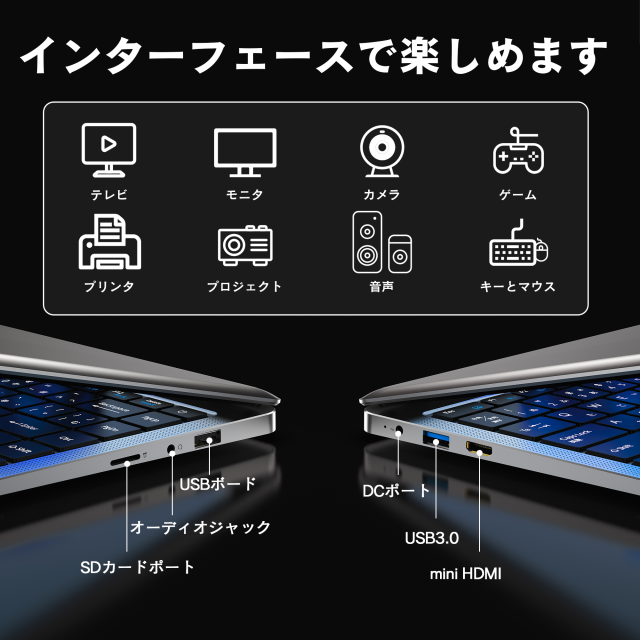 14インチ ノートパソコン Windows11 Office付き SSD搭載 軽量コンパクト設計