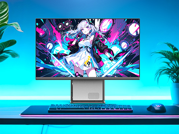 一体型デスクトップ 側面デザイン 薄型ベゼル 美しい外観