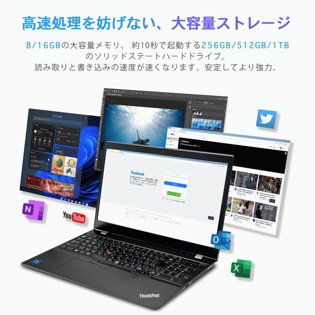 ThinkPad L15 Gen2 中古ノートパソコンの高耐久設計を示すトップカバー写真
