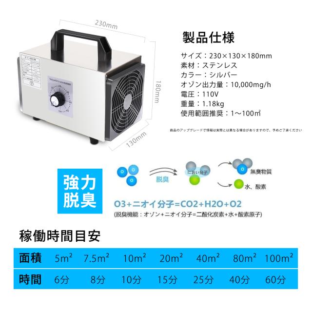 オゾン発生器の背面イメージ