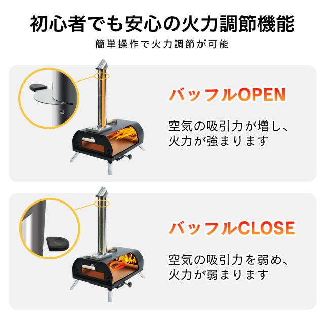 耐熱ストーン付きの内部構造 本格的な石窯風仕上げ